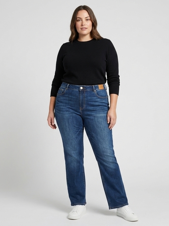 no brand Denim - Love And Legend  Straight-Leg Jeans in Dark Blue Size 22